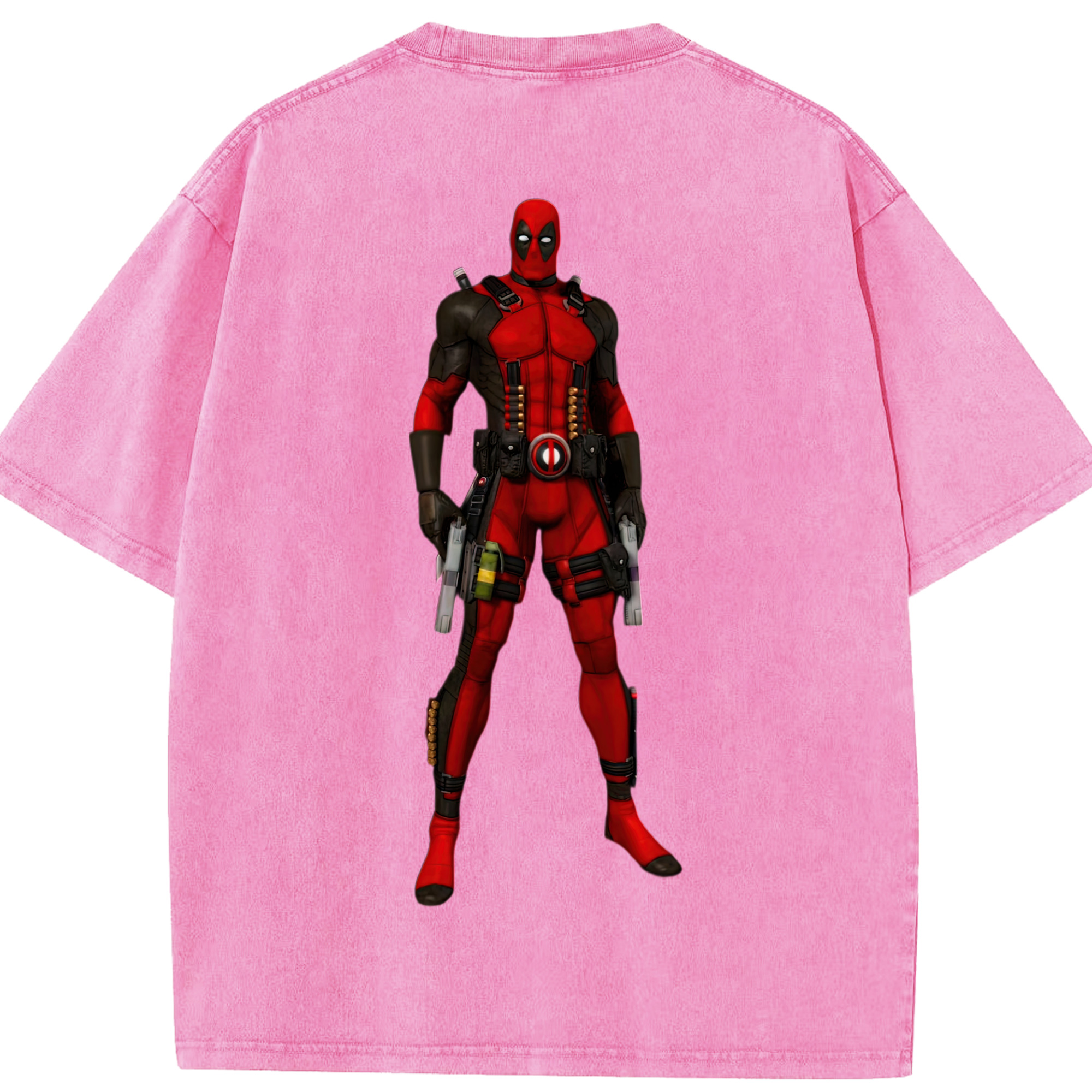 （画像用） Deadpool デッドプール 綿100% ヴィンテージ風 半袖Tシャツ（背面プリント）